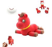 Red Horse Mascot,2026 Year of The Horse Zodiac Figurine with Movable Limbs & Face Changing Design,Interactive Lunar NewYearss Collectible,Spring Festival Home Decor and Gift (Red Horse+White Face)