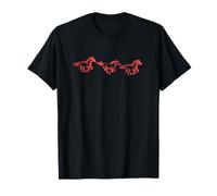 Red Horses Fire Horse Running Western Estética Gráfico Camiseta