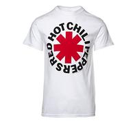 Red Hot Chili Peppers Asterix Camiseta, Blanco, M para Hombre