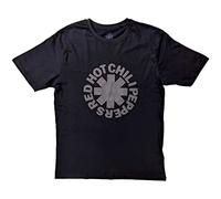 Red Hot Chili Peppers Camiseta Hi Build Classic Asterisk Oficial Unisex Negro, Negro , L