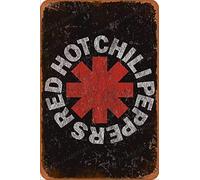 Red Hot Chili Peppers - Vintage Logo Carteles de chapa vintage Cartel de chapa Retro Letrero de metal Placa Arte Decoración de pared 8 × 12 Pulgadas