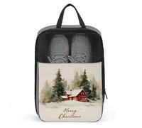 Red House in The Snow - Bolsa de zapatos de Navidad para viajes, uso diario, bolsa de almacenamiento antipolvo para zapatos de golf