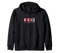 Red Hustle Harder Red Graphic Sudadera con Capucha