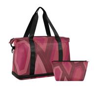 Red Irregular Line - Bolsa de deporte para gimnasio y artículos personales con bolsa de aseo para yoga, multifuncional, Línea irregular roja, 1 size