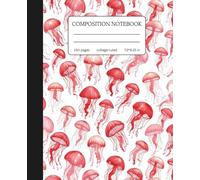 Red Jellyfish Composition Notebook: Ocean Themed Writing Journal | College Ruled | 150 Pages | 7.5 x 9.25 in