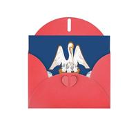 Red JKIEGOQ - Tarjeta de felicitación con diseño de bandera del estado de Louisiana de 10 x 15 cm para Navidad, día de San Valentín, boda, tarjetas de invitación de fiesta