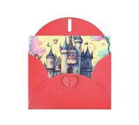 Red JKIEGOQ - Tarjeta de felicitación con diseño de castillo de cuento de hadas de 4 x 6 pulgadas para Navidad, día de San Valentín, boda, tarjetas de invitación de fiesta