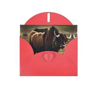 Red JKIEGOQ - Tarjeta de felicitación con diseño de yak de las tierras altas, 10 x 15 cm, para Navidad, día de San Valentín, boda, tarjetas de invitación a fiestas