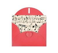 Red JKIEGOQ - Tarjeta de felicitación con diseño musical de clave musical, 4 x 6 pulgadas, para Navidad, día de San Valentín, boda, tarjetas de invitación a fiestas