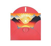 Red JKIEGOQ - Tarjeta de felicitación con estampado de amanecer brillante de 10 x 15 cm para Navidad, día de San Valentín, boda, tarjetas de invitación de fiesta