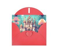 Red JKIEGOQ - Tarjeta de felicitación con estampado de castillo clásico de 4 x 6 pulgadas para Navidad, día de San Valentín, boda, tarjetas de invitación a fiestas