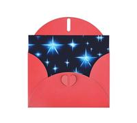 Red JKIEGOQ - Tarjeta de felicitación con estampado de estrellas azules de dibujos animados de 4 x 6 pulgadas para Navidad, día de San Valentín, boda, tarjetas de invitación de fiesta