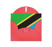 Red JKIEGOQ - Tarjeta de felicitación con impresión de bandera de Tanzania de 10 x 15 cm para Navidad, día de San Valentín, boda, tarjetas de invitación a fiestas