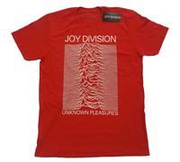 Red Joy Division Unknown Pleasures White con licencia Camiseta hombre