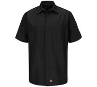 Red Kap - Camisa de Manga Corta Ripstop (antidesgarro) para Hombre, Negro -, Small