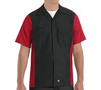 Red Kap - Camisa de Manga Corta Ripstop (antidesgarro) para Hombre, Rojo -, Medium