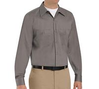 Red Kap Camisa de Trabajo de algodón de Manga Larga Resistente a Las Arrugas para Hombre, Gris Grafito, M