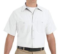 Red Kap Camisa de Trabajo Industrial para Hombre, Corte Normal, Manga Corta, Blanco, 4X-Large Grandes