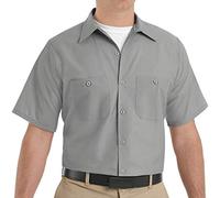 Red Kap Camisa de Trabajo Industrial para Hombre, Corte Normal, Manga Corta, Gris Claro, 4X-Large Grandes