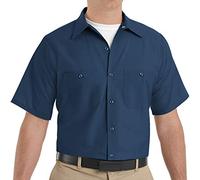 Red Kap Camisa de Trabajo Industrial para Hombre, Corte Normal, Manga Corta, Marino, X-Large