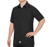 Red Kap Camisa de Trabajo Industrial para Hombre, Corte Normal, Manga Corta, Negro -, XXX-Large Grandes