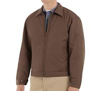 Red Kap Men's Slash Pocket Quilt-Lined Jacket, Brown, Small