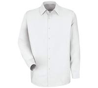 Red Kap RK camisa de trabajo especializada sin bolsillos para hombre, Small, blanco, 1