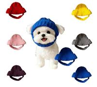 Red Knit Dog Beanie with Ear Flaps, Dogs Knitted Hat, Warm Knitting Wool Hats for Small & Medium Pet Hat, Washable Soft Stretchy Puppy Knit Cap, Cute Dog Fashion Accessory (Blue)