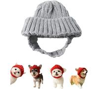 Red Knit Dog Beanie with Ear Flaps - Warm Winter Hat, Cozy Pet Knits Hats Soft and Stretchy, Warm Winter Pet Hats, for Cold Weather Outdoor Walks