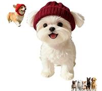 Red Knit Dog Beanie with Ear Flaps, Warm Winter Hat for Dogs, Pet Knitted Snood with Ears Holes, Cute Snoods for Dogs, Cozy Earflap Cap for Cold Weather (Maroon)