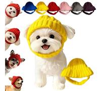 Red Knit Dog Beanie with Ear Flaps - Warm Winter Hat, New Pet Headwear, for Cold Weather Outdoor, Cozy Stretchy Earflap Headgea, There Will Be No Feeling of Constraint (Yellow)