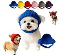 Red Knit Dog Beanie with Ear Flaps - Warm Winter Hat, Red Knit Dog Beanie with Ear Flaps, Reds Cozy Pet Knits Hat, Soft Cute Snood Wrap for Pets, Anti-Drop Design (Blue)