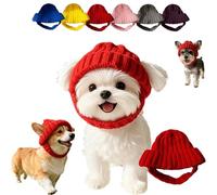 Red Knit Dog Beanie with Ear Flaps - Warm Winter Hat, Red Knit Dog Beanie with Ear Flaps, Reds Cozy Pet Knits Hat, Soft Cute Snood Wrap for Pets, Anti-Drop Design (Reds)