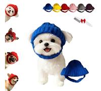 Red Knit Dog Beanie with Ear Flaps - Warm Winter Hat, Soft Knitted Hat Pet Cap, Pet Knitted Snoods with Ears Holes for Cold Weather Outdoor Walks & Photos, Indoor Outdoor Use (Blue)