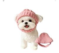 Red Knit Dog Beanie with Ear Flaps-Warm Winter Hat, Stretchy Knit Soft Ear Flaps Beanie for Pet, Small Dogs & Cat (Pink)