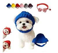 Red Knit Dog Beanie with Ear Flaps, Warm Winter Pet Hat for Small Dogs and Cats, Cozy Stretchy Pet Knit Hat and Flexible Fit, Funny Warm Knitting Wool Hats with Ear Holes (Blue)