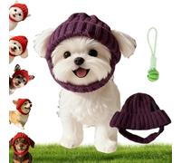 Red Knitted Dog Hat with Ear Flaps - Warm Winter Hat, Christmas Hats For Dogs, Warm Dog Hats, Cozy and Totally Cute, Yourdog - The Star In Front of The Camera! (Purple)