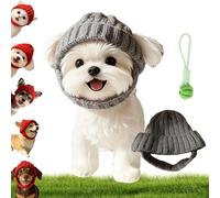 Red Knitted Dog Hat with Ear Flaps - Warm Winter Hat, Christmas Hats For Dogs, Warm Dog Hats, Cozy and Totally Cute, Yourdog - The Star In Front of The Camera! (Gray)