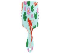 Red Koi Fish Pink Flowers Blue 3D Peine, cepillo para desenredar el cabello, cepillo para cabello saludable para mujeres, cepillo moderno
