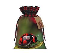 Red Ladybug Dasisy Patchwork - Bolsas de regalo de arpillera con cordón, bolsas de regalo de tela premium, ideales para cualquier ocasión