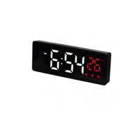 (Red) Large Digital Wall Clock Temperature And Humidity W isplay Brightness Adjustable Electronic LED Table Alarm Clock 12/24H
