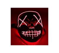 Red LED Horror Mask - 3x light effects, adjustable, for Halloween as a costume for [~4]