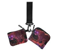 Red Leopard Tigers Fire Cool - Carteras dobles para mujer, fundas para tarjetas de visita, delgada, portátil, monedero, monedero, monedero con cremallera y bolsillo para monedas, 2 paquetes, Red