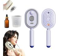 Red Light Electric Spray Air Cushion Massage Comb, Hair Brush with Water Spray, Electric Hair Brush for Women, Scalp Massager, Detangling Steam for Curly, Wavy, Thick & Afro (Purple)