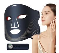 Red Light Mascarilla, silicona LED cara, portátil 4-Color Phototherapy Device, Skin Rejuvenation Beauty Tool For Men And Women, 12,4 x 8,66 x 1,57 pulgadas, y negro