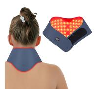 Red Light Neck Therapy, 147 LED con Tecnología TriChip™, Control Remoto Recargable, Temporizador, Terapia Portátil de Luz Roja 660nm & Infrarroja 850nm para Cuello y Hombros (Azul)