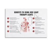 Red Light & Wellness Poster, Technology Explained Chart, Contemporary Wall Art for Home Office or Studio Decor(Framed,08X12inch(20X30cm))