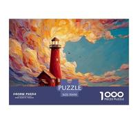 Red Lighthouse Stands Tall on The Coast 1000 Piezas Papel Ecológico Rompecabezas Red Lighthouse Liberador De Estrés Juego Creativo Puzzle para Niños Pequeños 70x50cm/1000pcs