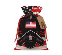 Red Line - Bolsas de regalo de Navidad con cordón de tela versátil con diseño de bandera de Estados Unidos, perfectas para vacaciones y ocasiones especiales