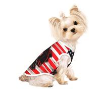 Red Line Firefighter - Camisa ligera con estampado de bandera de Estados Unidos, camiseta de verano fresca y transpirable para perro, ropa elástica sin mangas para mascotas